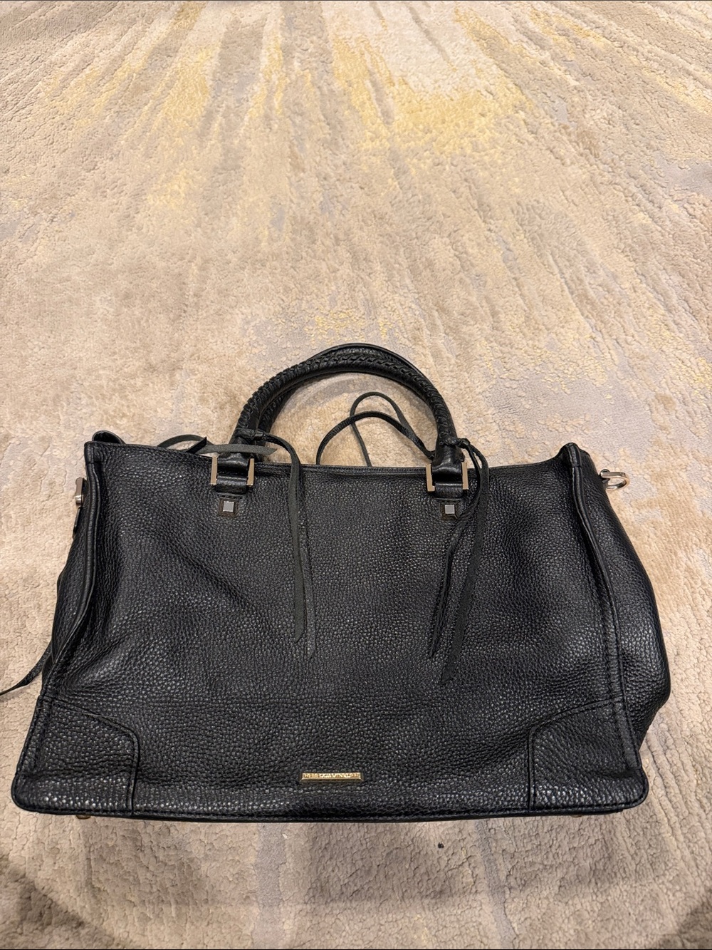 Rebecca Minkoff Regan Satchel Fringe Black Leather EUC no crossbody strap